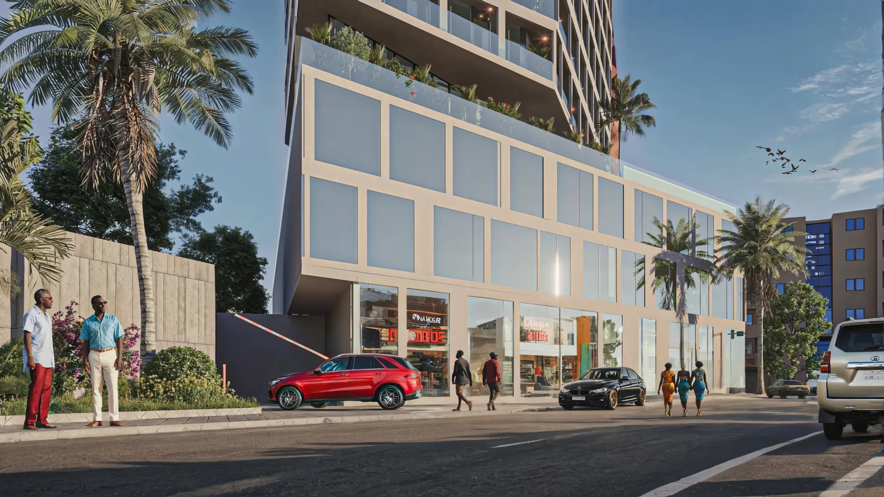 Street-level retail frontage