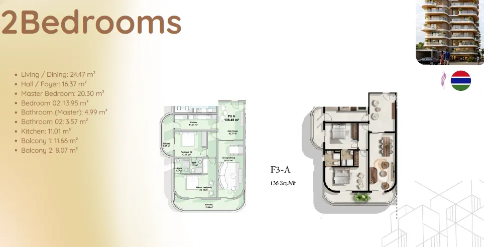 Two-bedroom floor plan