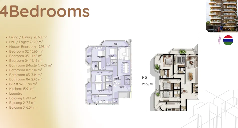 Four-bedroom floor plan